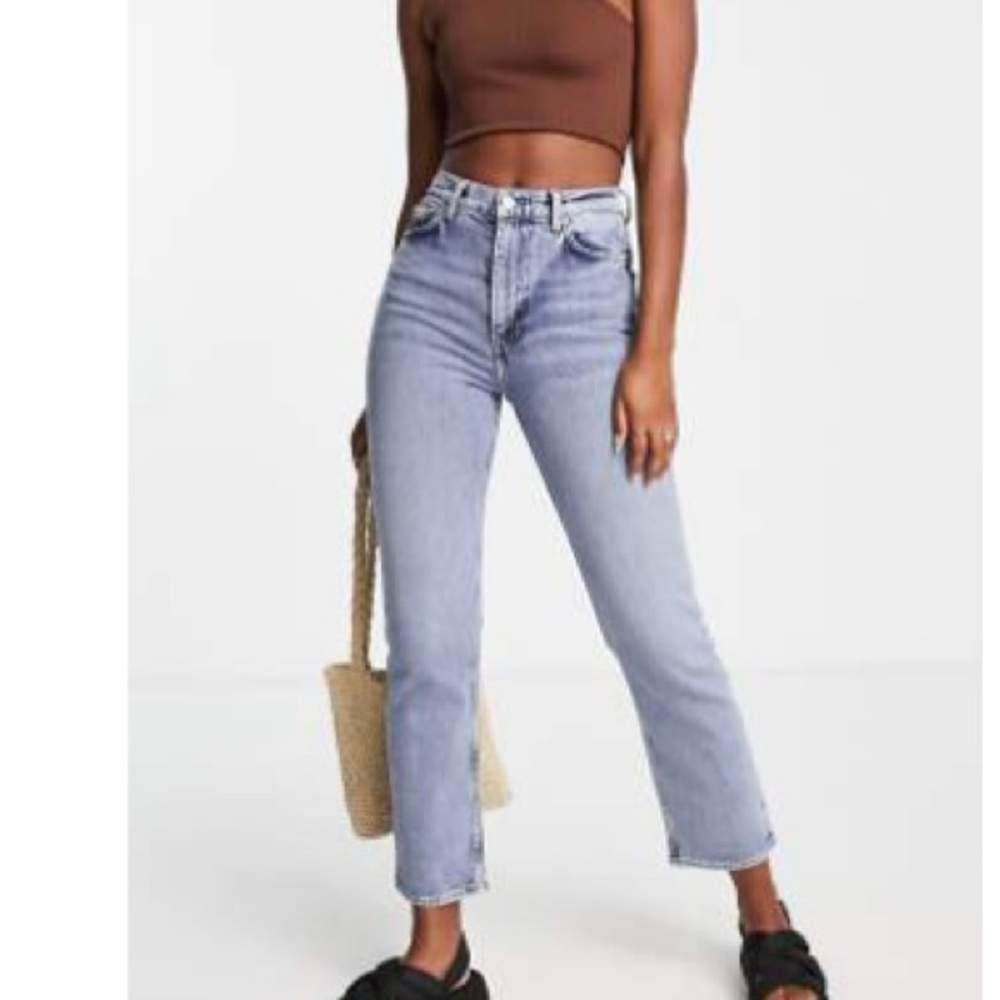 & Other Stories Straight Leg Mid Rise Ankle Cropped Jeans